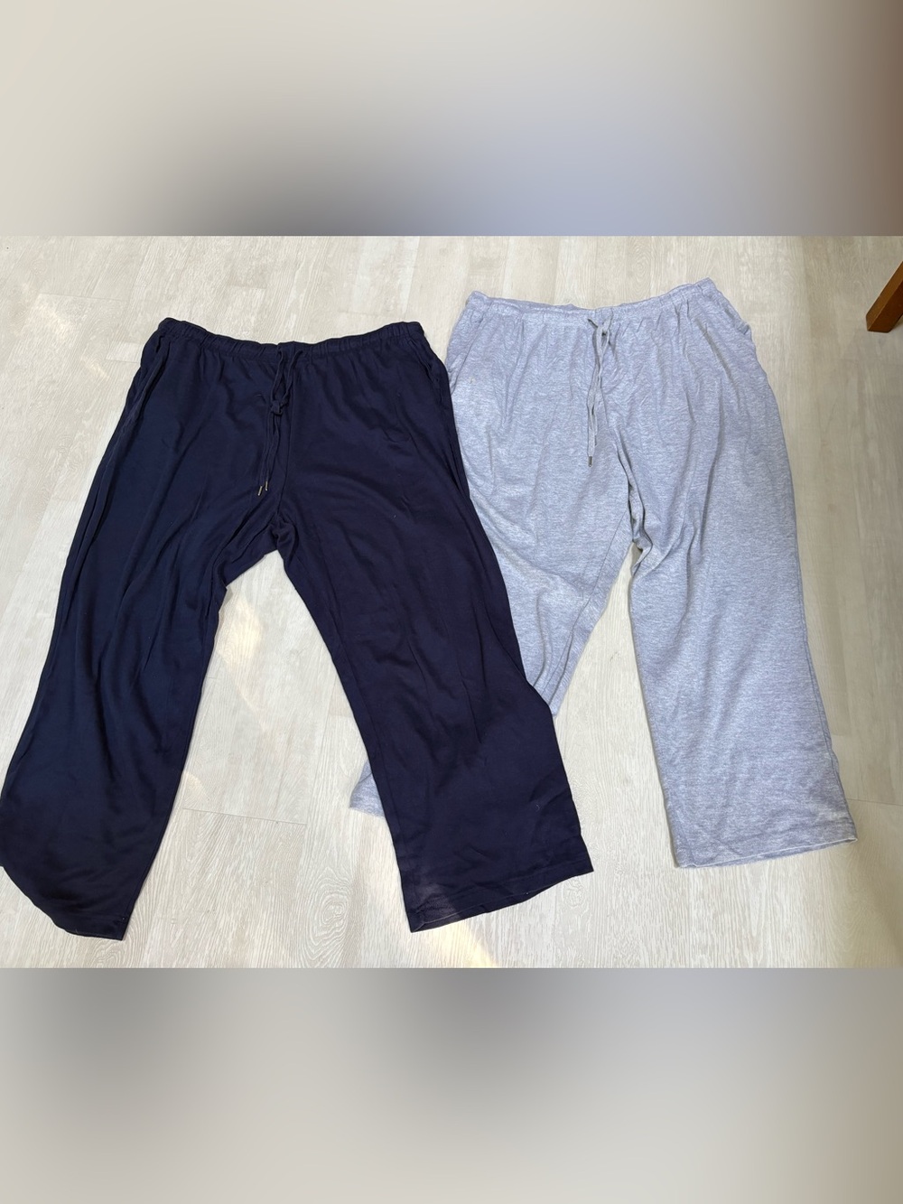 Woman Within Navy and Gray Knit Lounge Pants Duo